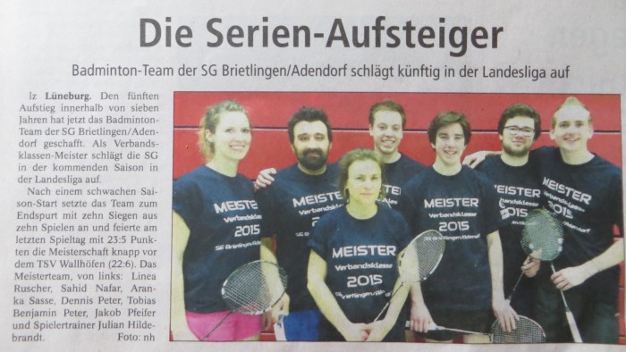 LZ-Artikel über unseren Landesliga-Aufstieg.