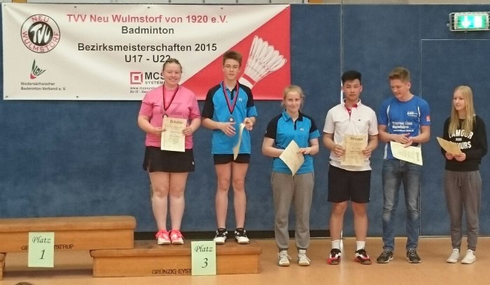 GD U17: 3. Platz: Josephine Dau/Moritz Koch, 4. Platz: Hanna Hilbertz/Tan Duong (SV Fortuna Rotenburg)