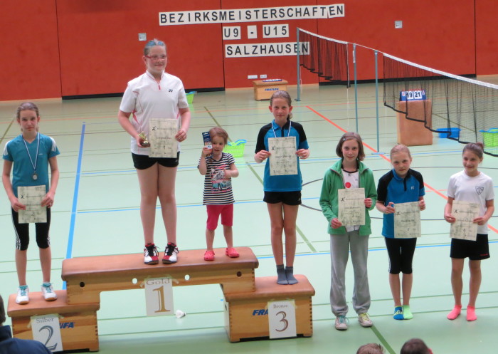 ME U13: 1. Platz: Caroline Dau, 3. Platz: Sarah Werner, 5. Platz: Theresa Six