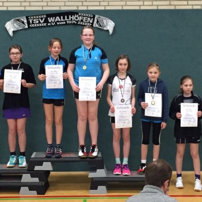 Sieger im MD U13: Sarah Werner/Caroline Dau , 4. Platz: Theresa Six/Jette Schwalm (VfL Lüneburg)